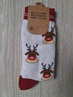 Sokken rendieren 38-45, Sokken en Kniesokken, Wit, Nieuw, Overige maten