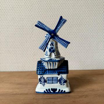 Vintage Delfts Blauwe Molen met Muziekdoos, Tulpen Amsterdam beschikbaar voor biedingen