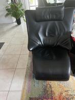 Relax design fauteuils van zwarte leer, Huis en Inrichting, Fauteuils, 75 tot 100 cm, Gebruikt, Leer, 75 tot 100 cm