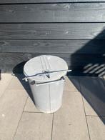 Oude zinken prullenbak uit 1960., Ophalen of Verzenden, Gebruikt, Minder dan 50 cm