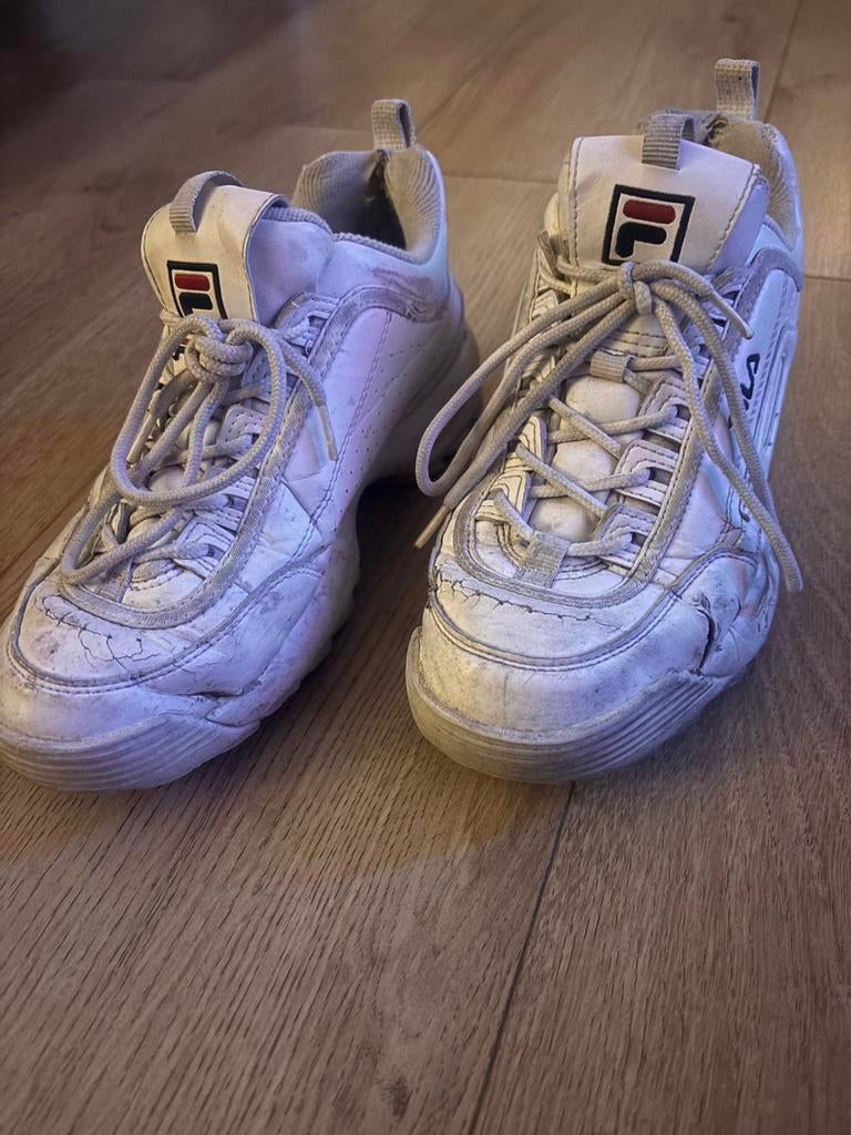 Oude Fila Disruptor Sneakers, Verzenden, Wit, Sneakers of Gympen, Gedragen