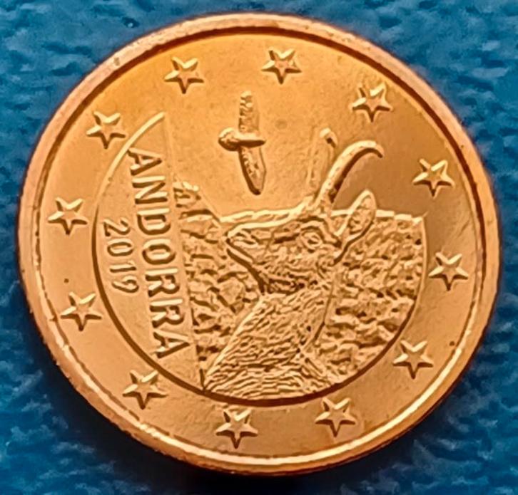 Andorra 1 Eurocent - 2019 UNC, Postzegels en Munten, Munten | Europa | Euromunten, Losse munt, 1 cent, Overige landen, Verzenden