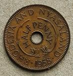 Rhodesia and Nyasaland, half penny 1958, Ophalen of Verzenden, Overige landen, Losse munt