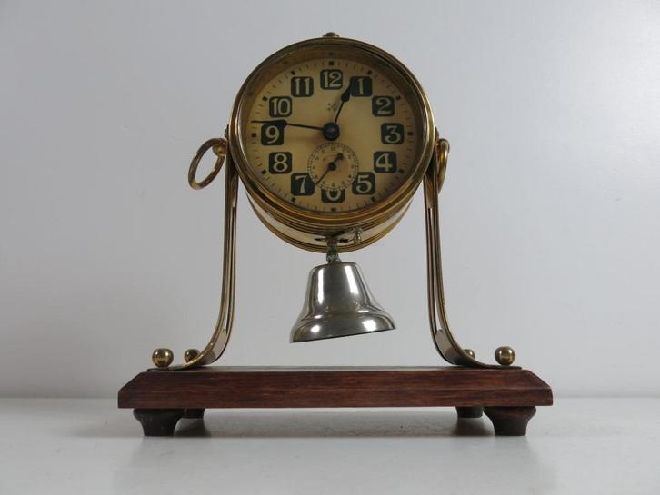 Art Nouveau wekker/klok alarmklok ca 1910, Antiek en Kunst, Antiek | Klokken, Ophalen of Verzenden