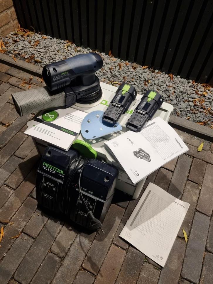Schuurmachine Festool rotex ETSC125li NIEUW 2accus duolader, Doe-het-zelf en Verbouw, Gereedschap | Schuurmachines, Zo goed als nieuw