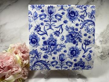 knutsel servetten Delfts blauw bloemen decoupage nr 282 beschikbaar voor biedingen