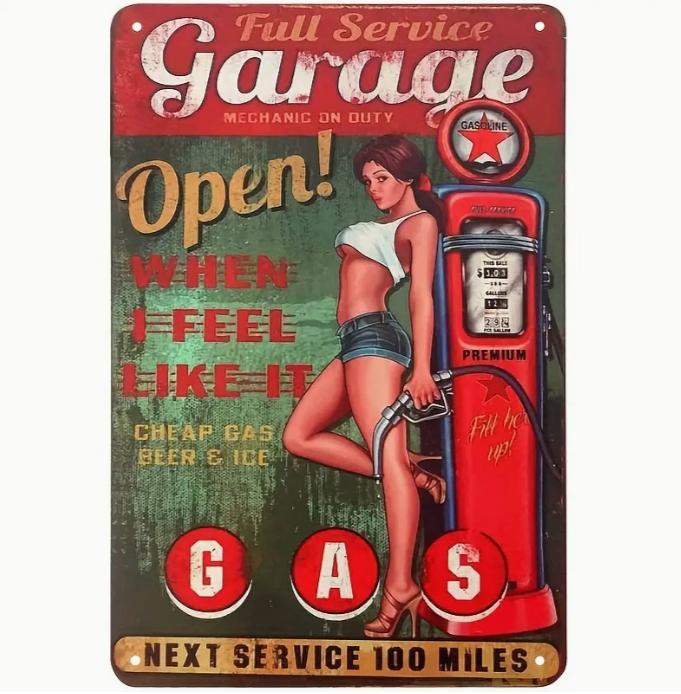 Wanddecoratie bord - GARAGE OPEN, Ophalen of Verzenden, Nieuw