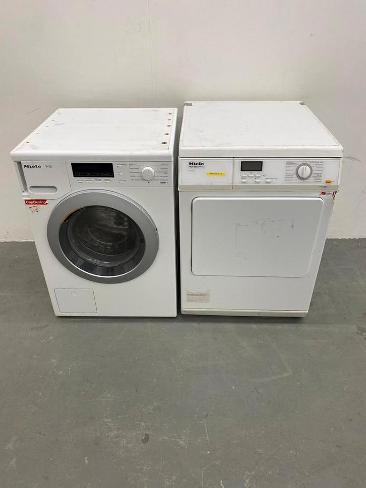 Miele Wasmachine en Droger Defect Miele professional, Witgoed en Apparatuur, Wasmachines, Gebruikt, Voorlader, 6 tot 8 kg, 85 tot 90 cm