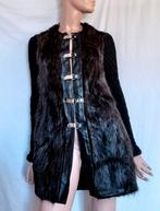 AMBIENTE Vest / Jas , Maat 38 , WOL , LEER , BONT, Verzenden, Zo goed als nieuw, Maat 38/40 (M), Zwart