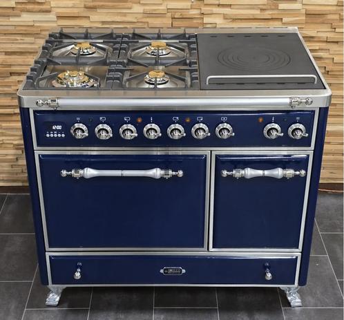 🔥Luxe Fornuis Boretti Majestic 100cm blauw rvs Coupe de Fue, Witgoed en Apparatuur, Fornuizen, Zo goed als nieuw, Vrijstaand