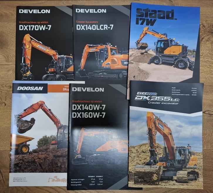 Graafmachine folders Doosan/Develon/Staad, Boeken, Catalogussen en Folders, Nieuw, Folder, Ophalen of Verzenden