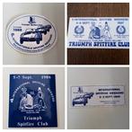4 triumph spitfire clubstickers/uit 1986/1987/1988/1989, Ophalen of Verzenden, Zo goed als nieuw, Overige merken
