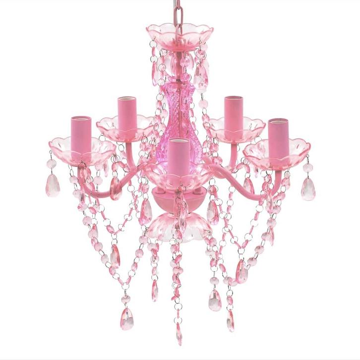 kristallen kroonluchter roze, Huis en Inrichting, Lampen | Kroonluchters, Nieuw, Verzenden