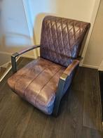 Leren fauteuil...100% rundleer...als nieuw...€349,-, Huis en Inrichting, Fauteuils, Ophalen, Zo goed als nieuw, Industrieel, Leer
