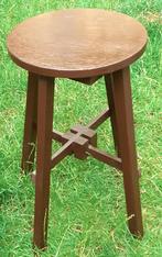 Vintage houten krukje /plantentafeltje, Antiek en Kunst, Curiosa en Brocante, Ophalen