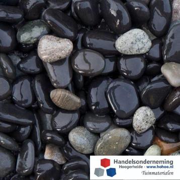 Beach pebbles zwart grind antraciet ronde siergrind tuin pad beschikbaar voor biedingen