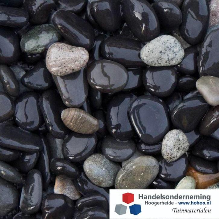 Beach pebbles zwart grind antraciet ronde siergrind tuin pad, Tuin en Terras, Grind, Keien en Split, Nieuw, Grind, Multi, Overige materialen