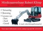 Minikraan met Machinist, Diensten en Vakmensen, Tuinmannen en Stratenmakers