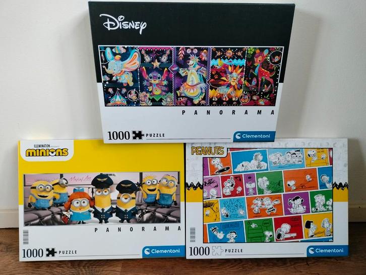 3 (2 panorama) legpuzzels. 1000 stukjes, Hobby en Vrije tijd, Denksport en Puzzels, Zo goed als nieuw, 500 t/m 1500 stukjes, Ophalen of Verzenden