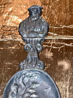 Antieke tinnen lepeltje  met buste en landschap, Antiek en Kunst, Ophalen of Verzenden