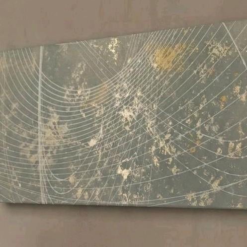 Abstract Shilderij - Gold light green Wash, Ophalen of Verzenden, Nieuw, Minder dan 10 m², Laminaat