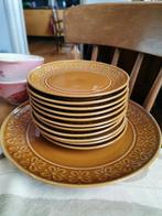 Vintage Bruine Borden (gebaksbordjes), Huis en Inrichting, Keuken | Servies, Gebruikt, Ophalen of Verzenden, Bord(en), Overige stijlen