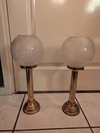 Dhr den haan rotterdam messing en glas maritieme lamp, Ophalen of Verzenden