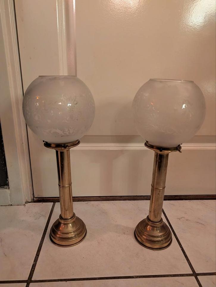 den haan rotterdam messing en glas maritieme lamp, Antiek en Kunst, Curiosa en Brocante, Ophalen of Verzenden