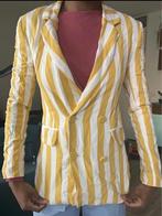 Gestreepte geel wit blazer, Geel, Zo goed als nieuw, Jasje, Maat 34 (XS) of kleiner