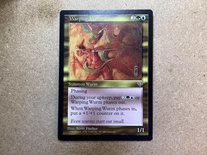 1x Warping Wurm (Near Mint), Hobby en Vrije tijd, Verzamelkaartspellen | Magic the Gathering, Zo goed als nieuw, Losse kaart, Ophalen of Verzenden