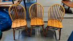 Blank Houten Eetkamerstoelen Zithoogte 46, Zitdiepte 39 cm, Ophalen, Gebruikt, Bruin, Hout