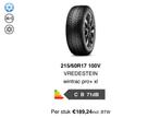 2156017 vredestein wintrac pro 4 nieuwe banden, 215 mm, Nieuw, 17 inch, Band(en)