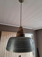 Hanglamp geborsteld metaal met hout, Huis en Inrichting, Lampen | Hanglampen, Ophalen, Metaal, Minder dan 50 cm