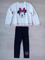 Minnie Mouse trui en legging maat 116/122 wit/zwart, Disney, Gebruikt, Meisje, Ophalen of Verzenden