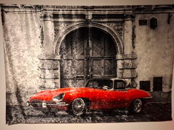 Groot decoratief wandtapijt Jaguar E-type  beschikbaar voor biedingen