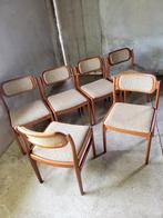 Set van 6 eetkamerstoelen van Johannes Andersen voor Uldum, Huis en Inrichting, Stoelen, Ophalen, Hout, Gebruikt, Bruin