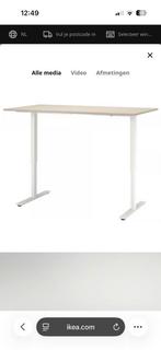 TROTTEN Bureau zit/sta, beige/wit, 160x80 cm, Huis en Inrichting, Bureaus, Ophalen, Gebruikt