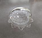 *Antieke kristallen schaal met zilveren beugel, Ophalen of Verzenden