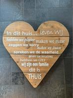 Houten Hart met Tekst - Decoratie voor Thuis, Huis en Inrichting, Woonaccessoires | Tekstborden en Spreuken, Ophalen of Verzenden
