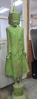 Groen vintage Boeddhabeeld levensgroot, Ophalen of Verzenden