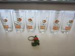 FANTA complete serie van 6 glazen en sleutelhanger jaren 70, Ophalen of Verzenden, Gebruikt, Gebruiksvoorwerp