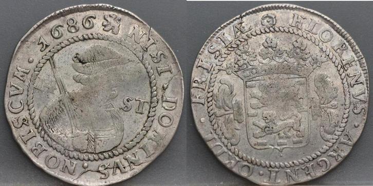 14 Stuiver 1686 - 1/2 florijn 1686 Friesland, Postzegels en Munten, Munten | Nederland, Losse munt, Overige waardes, Vóór koninkrijk
