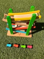 Houten autobaan met 4 autootjes, Kinderen en Baby's, Speelgoed | Houten speelgoed, Ophalen of Verzenden, Zo goed als nieuw, Overige typen