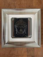 Boeddha in Zilver kleurige Lijst - 21x21 cm, Ophalen of Verzenden