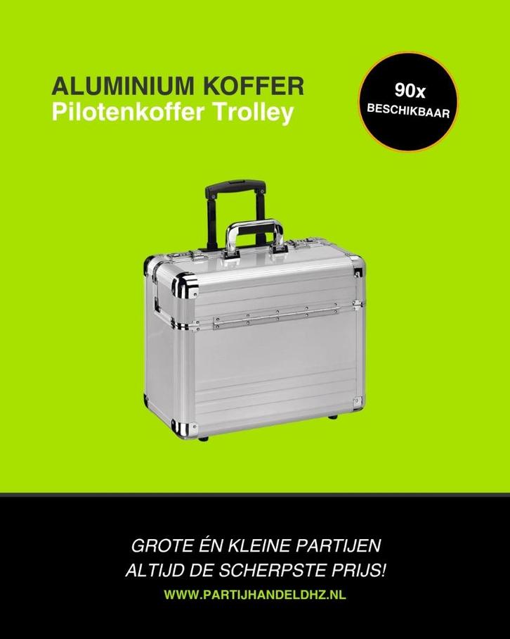 Pilotenkoffer Trolley Zilver, Sieraden, Tassen en Uiterlijk, Koffers, Nieuw, Overige materialen, Minder dan 50 cm, 35 tot 45 cm