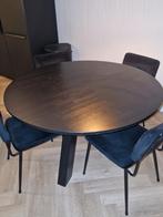 Woood Rhonda Eettafel + 4 Karwei Stoelen, Ophalen, Gebruikt, Rond, 100 tot 150 cm