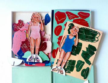 Vintage aankleedpoppen Billy Boy & Dolly Pop paper doll beschikbaar voor biedingen