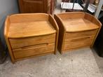 2 teakhouten nachtkastjes €25,- p.s, Ophalen, Minder dan 45 cm, ., 55 tot 70 cm
