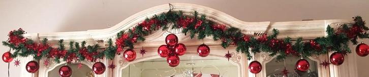 Guirlande met lichtjes en kerstballen, Diversen, Kerst, Gebruikt, Ophalen of Verzenden