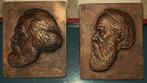 Marx en Engels Brons wandplaten in doos. Uitgebracht in DDR, Ophalen of Verzenden